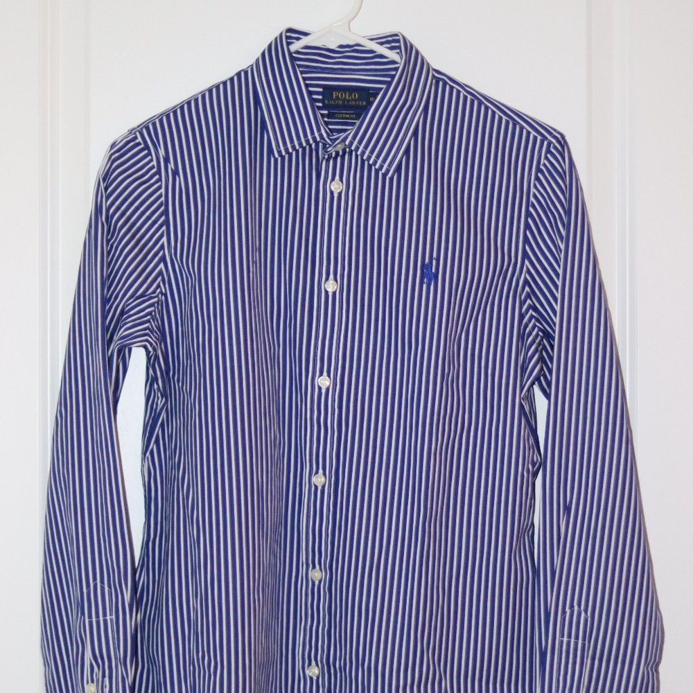 Polo Ralph Lauren Blue & White Striped Blouse, Women's 10